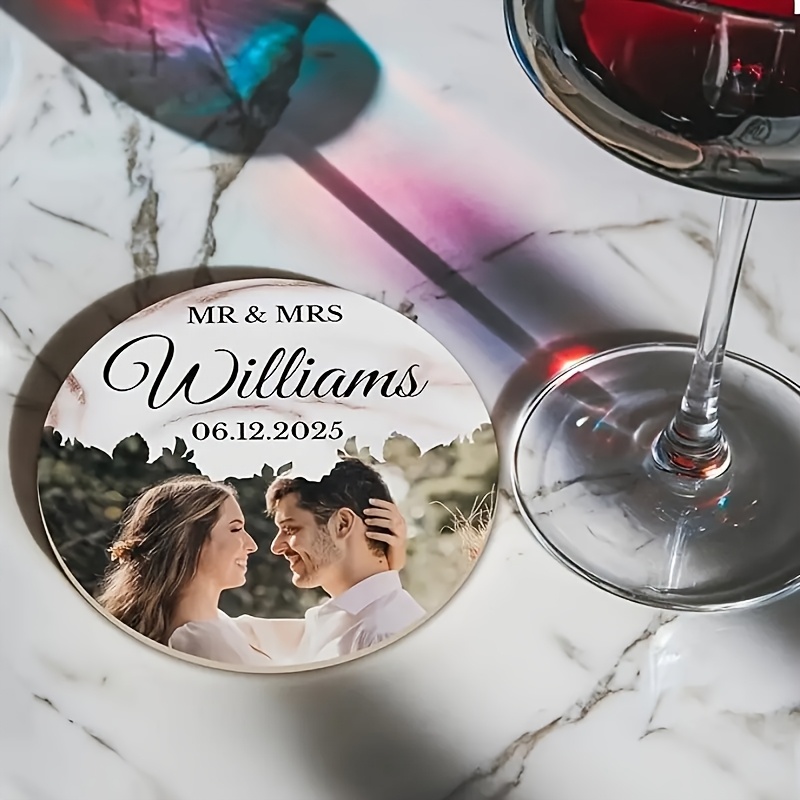 Custom Wedding Coasters, 50pcs Set